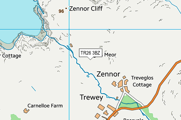 TR26 3BZ map - OS VectorMap District (Ordnance Survey)