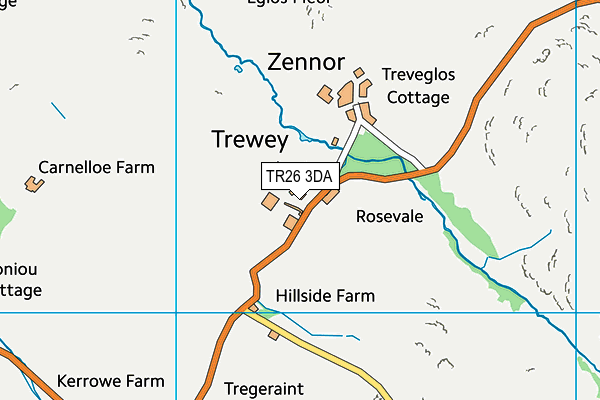 TR26 3DA map - OS VectorMap District (Ordnance Survey)