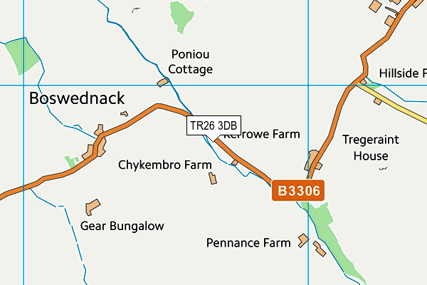 TR26 3DB map - OS VectorMap District (Ordnance Survey)