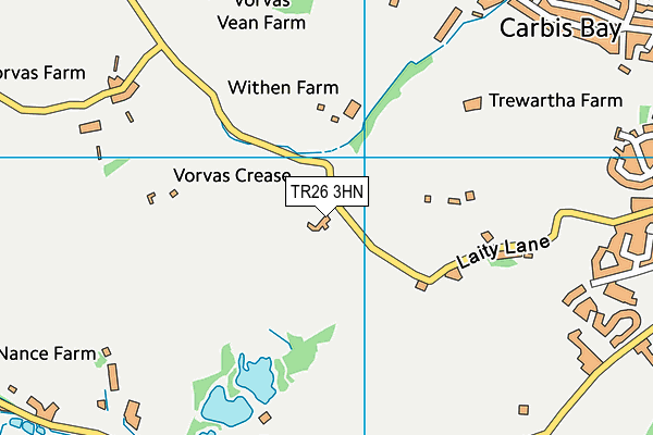 TR26 3HN map - OS VectorMap District (Ordnance Survey)