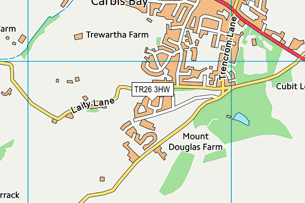 TR26 3HW map - OS VectorMap District (Ordnance Survey)