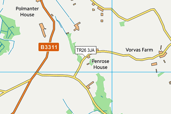 TR26 3JA map - OS VectorMap District (Ordnance Survey)