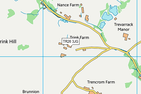 TR26 3JG map - OS VectorMap District (Ordnance Survey)