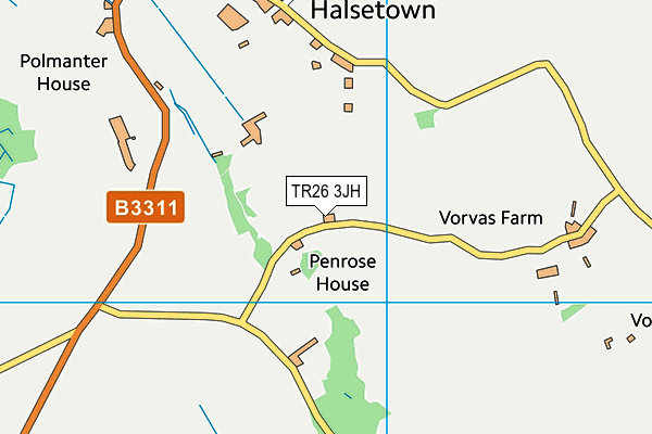 TR26 3JH map - OS VectorMap District (Ordnance Survey)