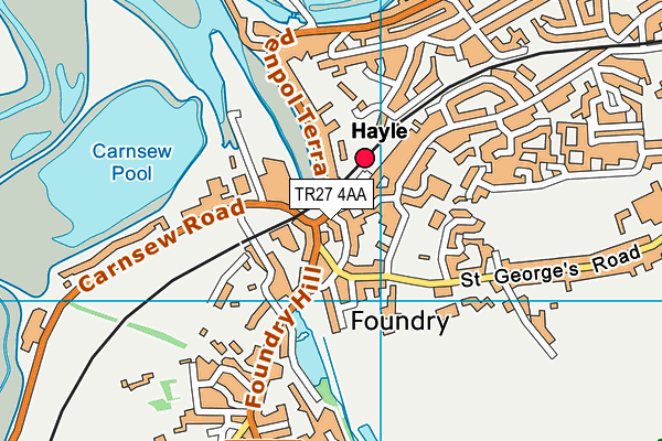 TR27 4AA map - OS VectorMap District (Ordnance Survey)