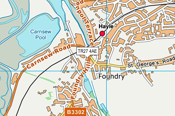 TR27 4AE map - OS VectorMap District (Ordnance Survey)