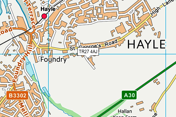 TR27 4AJ map - OS VectorMap District (Ordnance Survey)