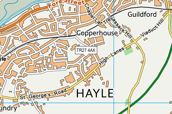 TR27 4AX map - OS VectorMap District (Ordnance Survey)