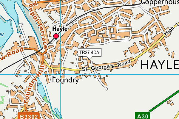 TR27 4DA map - OS VectorMap District (Ordnance Survey)