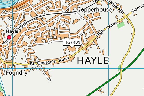 Hayle Academy map (TR27 4DN) - OS VectorMap District (Ordnance Survey)