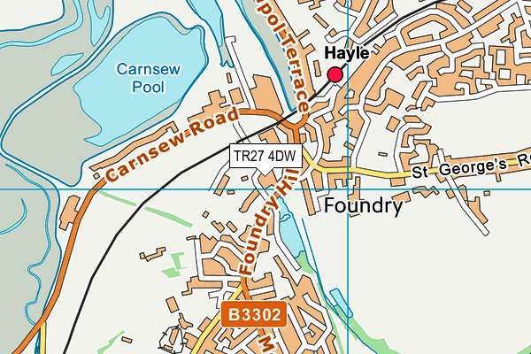 TR27 4DW map - OS VectorMap District (Ordnance Survey)