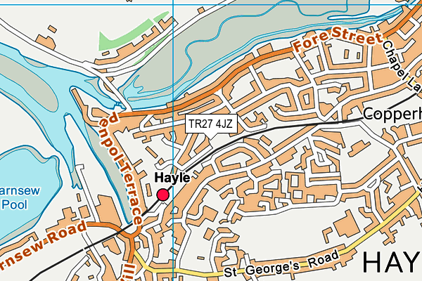 TR27 4JZ map - OS VectorMap District (Ordnance Survey)