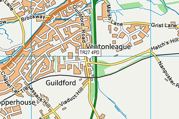 TR27 4PD map - OS VectorMap District (Ordnance Survey)