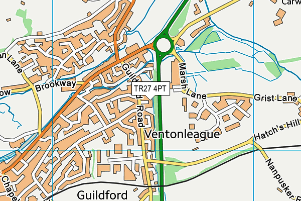 TR27 4PT map - OS VectorMap District (Ordnance Survey)