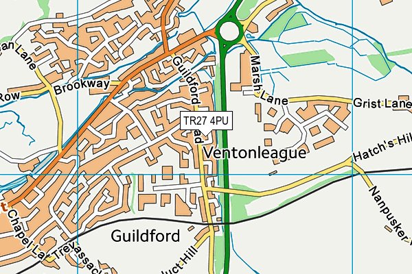 TR27 4PU map - OS VectorMap District (Ordnance Survey)