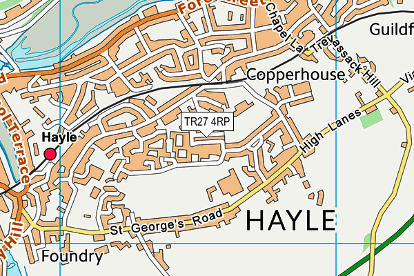 TR27 4RP map - OS VectorMap District (Ordnance Survey)