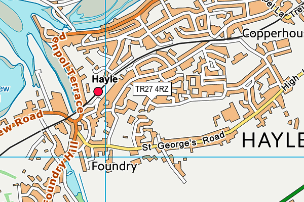 TR27 4RZ map - OS VectorMap District (Ordnance Survey)