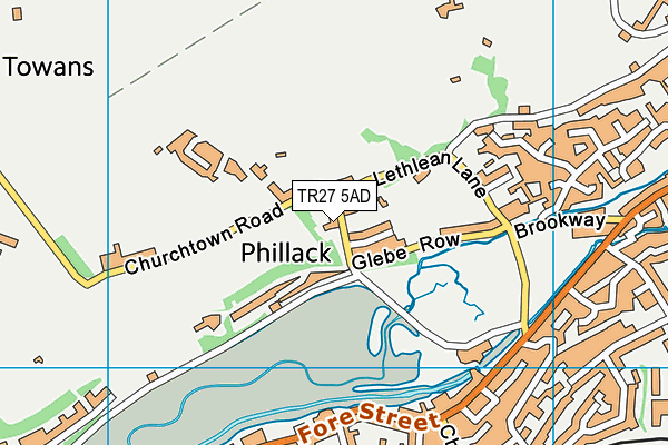 TR27 5AD map - OS VectorMap District (Ordnance Survey)