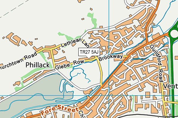 TR27 5AJ map - OS VectorMap District (Ordnance Survey)