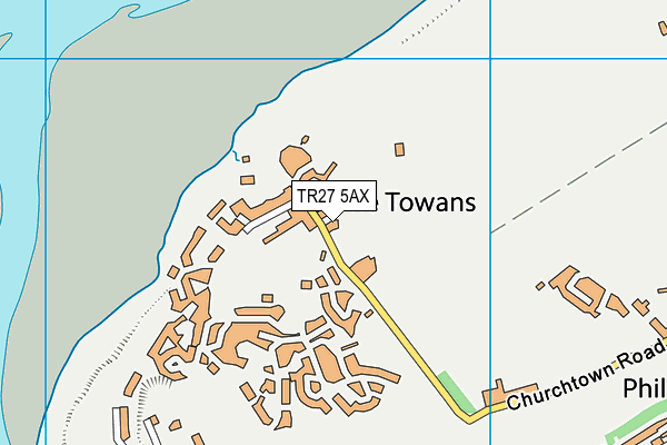 TR27 5AX map - OS VectorMap District (Ordnance Survey)