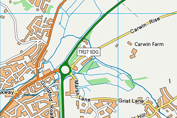 TR27 5DG map - OS VectorMap District (Ordnance Survey)
