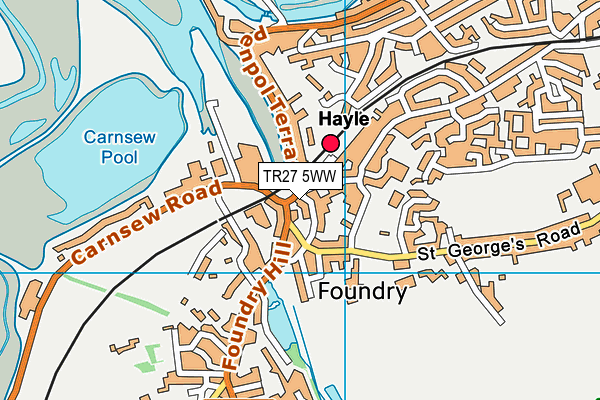 TR27 5WW map - OS VectorMap District (Ordnance Survey)
