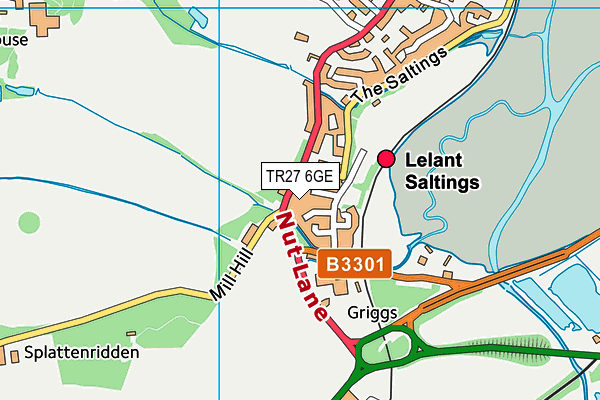 TR27 6GE map - OS VectorMap District (Ordnance Survey)