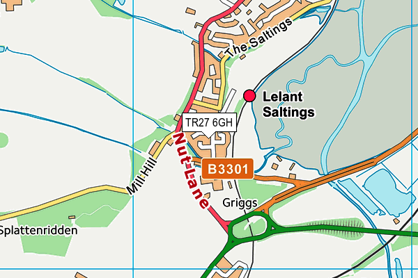 Lelant Saltings (St Ives Town Fc) map (TR27 6GH) - OS VectorMap District (Ordnance Survey)