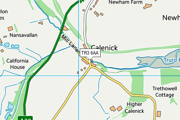 TR3 6AA map - OS VectorMap District (Ordnance Survey)