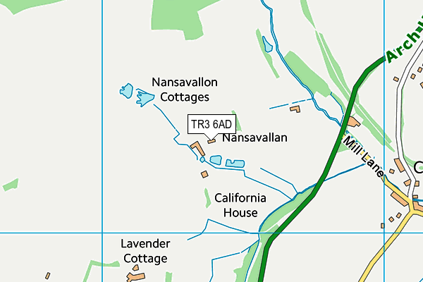 TR3 6AD map - OS VectorMap District (Ordnance Survey)