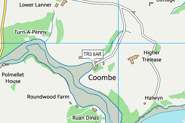 TR3 6AR map - OS VectorMap District (Ordnance Survey)