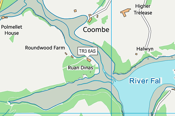 TR3 6AS map - OS VectorMap District (Ordnance Survey)