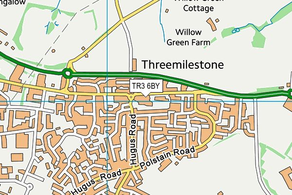 TR3 6BY map - OS VectorMap District (Ordnance Survey)