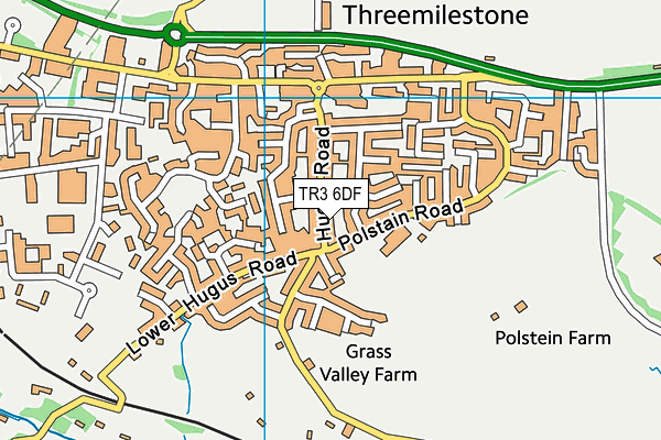 TR3 6DF map - OS VectorMap District (Ordnance Survey)