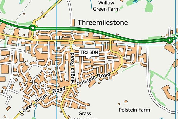 TR3 6DN map - OS VectorMap District (Ordnance Survey)