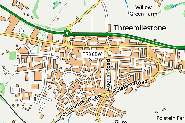 TR3 6DW map - OS VectorMap District (Ordnance Survey)