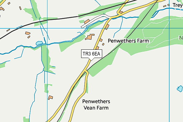 TR3 6EA map - OS VectorMap District (Ordnance Survey)