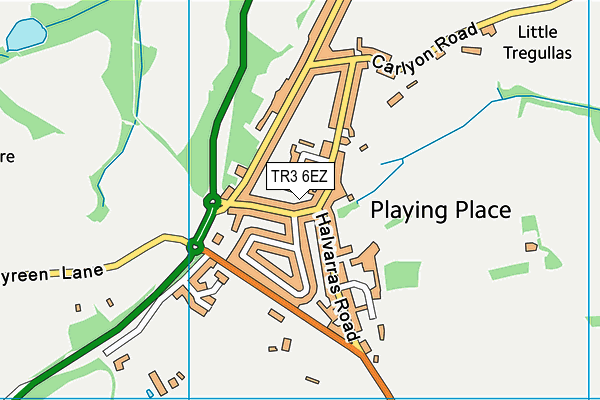 TR3 6EZ map - OS VectorMap District (Ordnance Survey)