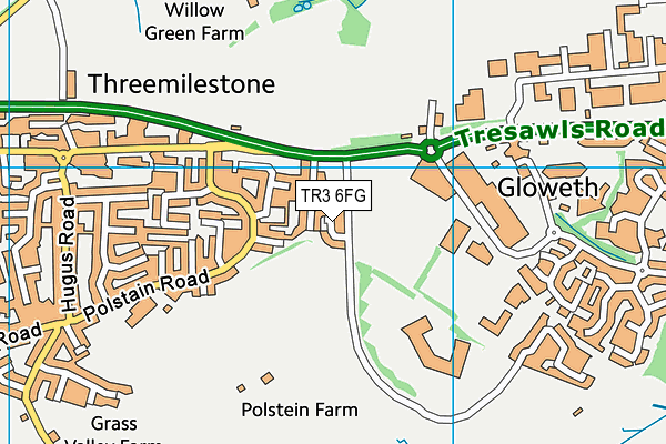 TR3 6FG map - OS VectorMap District (Ordnance Survey)