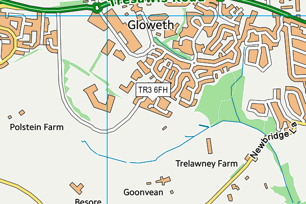 TR3 6FH map - OS VectorMap District (Ordnance Survey)