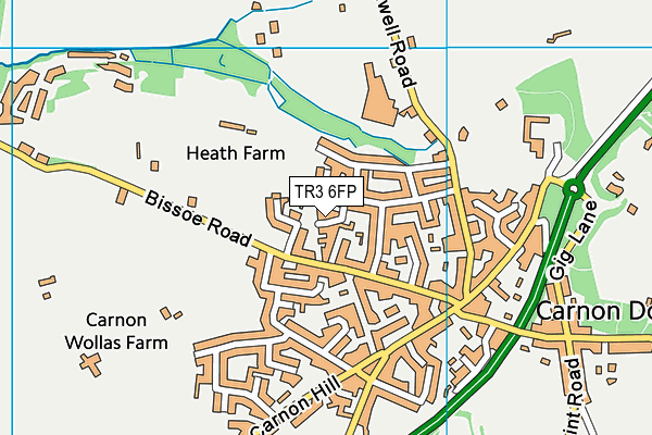 TR3 6FP map - OS VectorMap District (Ordnance Survey)