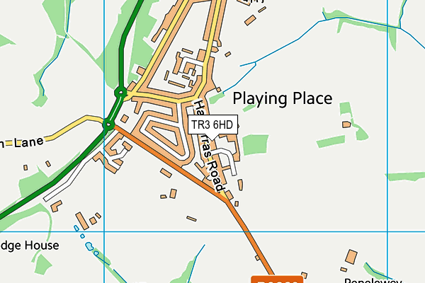 TR3 6HD map - OS VectorMap District (Ordnance Survey)