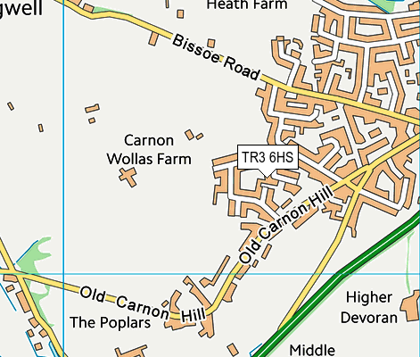 TR3 6HS map - OS VectorMap District (Ordnance Survey)