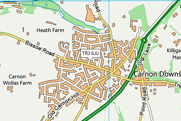 TR3 6JU map - OS VectorMap District (Ordnance Survey)