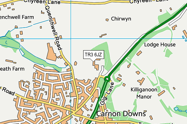 TR3 6JZ map - OS VectorMap District (Ordnance Survey)