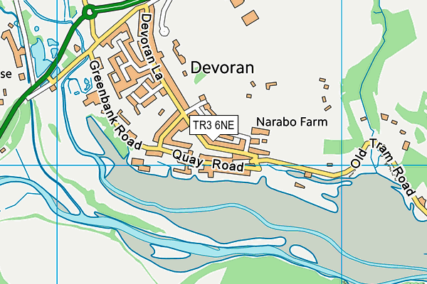 TR3 6NE map - OS VectorMap District (Ordnance Survey)