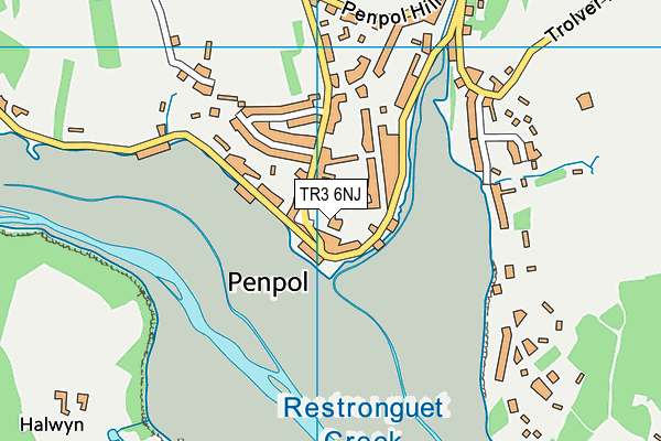 TR3 6NJ map - OS VectorMap District (Ordnance Survey)
