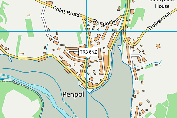 TR3 6NZ map - OS VectorMap District (Ordnance Survey)