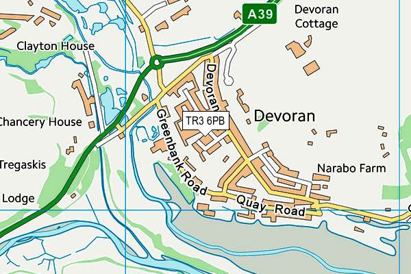 TR3 6PB map - OS VectorMap District (Ordnance Survey)