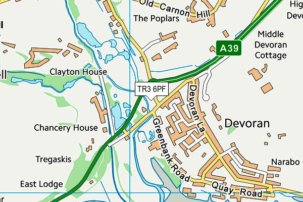 TR3 6PF map - OS VectorMap District (Ordnance Survey)